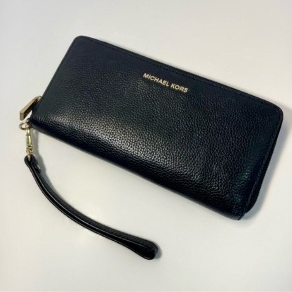 Michael Kors Black Leather Large Wallet